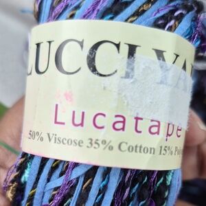 Lucci Yarn Lucatape Multicolor Yarn Blue/Purple #77 NEW